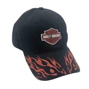 Harley-Davidson | Embroidered Flames Black Hat Size X-Large